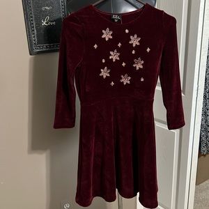 Girl’s Lilt Holiday Dress. Size 14. Sequin Snowflakes